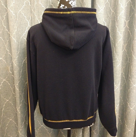 🐝 VINTAGE GEORGIA TECH YELLOW JACKETS NAVY FLEECE FITTED JACKET LARGE - Picture 4 of 6